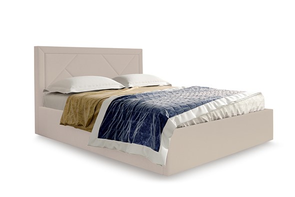 Кровать с основанием Сиеста1600, Велюр Альба бежевый в Орске - изображение