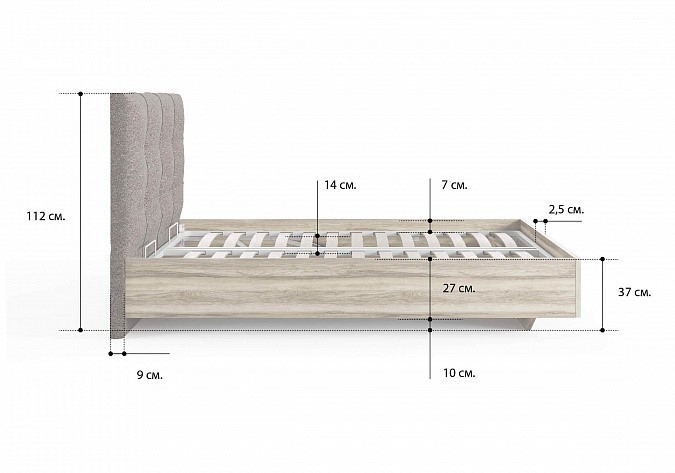 Двуспальная кровать Victoria (ясень ориноко) 180х200 с основанием в Бузулуке - изображение 3