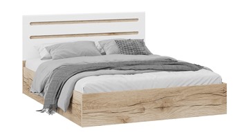 Двуспальная кровать с подъемным механизмом Фьюжн ТД-260.01.04 (Дуб Делано, Белый глянец) в Орске
