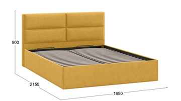 Кровать с механизмом двуспальная Глосс Тип 1 (Микровелюр Wellmart Yellow) в Орске - предосмотр 1