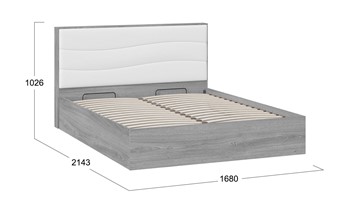 Кровать с механизмом двуспальная Миранда тип 1 (Дуб Гамильтон/Белый глянец) в Орске - предосмотр 1