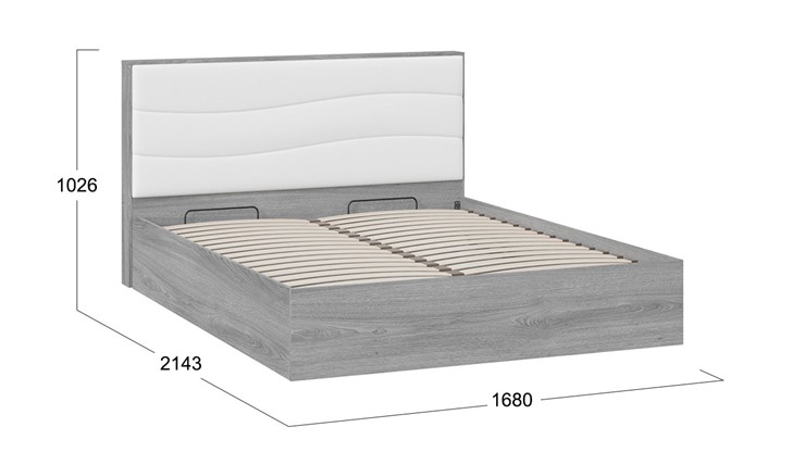 Кровать с механизмом двуспальная Миранда тип 1 (Дуб Гамильтон/Белый глянец) в Бузулуке - изображение 1