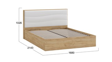 Кровать с подъемным механизмом Миранда тип 1 (Дуб крафт золотой/Белый глянец) в Орске - предосмотр 1