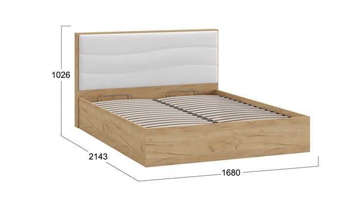 Кровать с подъемным механизмом Миранда тип 1 (Дуб крафт золотой/Белый глянец) в Бузулуке - изображение 1