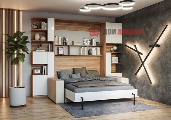 Кровать-шкаф с диваном Дина, 1400х2000 в Орске - изображение