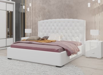 Кровать Dario Slim 160x200, Экокожа (Белый) в Орске