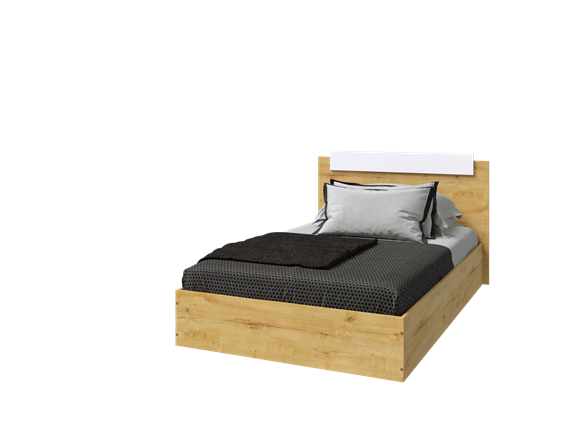 Кровать Эко 900 ЛДСП, Дуб вотан/Белый в Орске - изображение