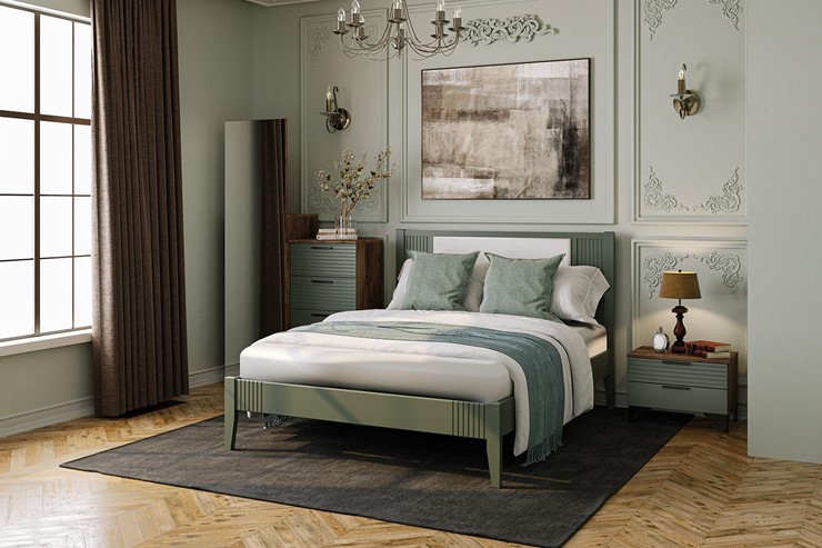 Кровать полутороспальная Бетти из массива сосны (Оливковый) 140х200 в Бузулуке - изображение 2