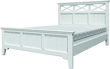 Спальная кровать Грация-5 с белым карнизом (Белый Античный) 140х200 в Бузулуке