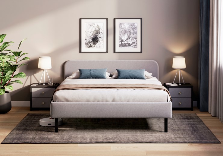 Спальная кровать Hanna 140х200 с основанием (Багама серый) в Бузулуке - изображение 1