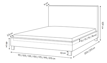 Полутороспальная кровать Lino 140х200, Велюр (Monopoly Прованский синий (792)) в Орске - предосмотр 1