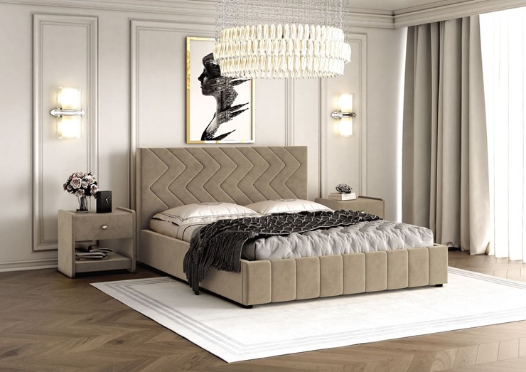 Спальная кровать Нельсон Зиг Заг 120х200 (вариант 3) с основанием в Бузулуке - изображение 1