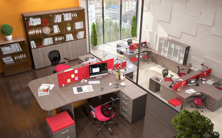 Мебель для персонала Xten для двух сотрудников с тумбочками в Орске - изображение 3