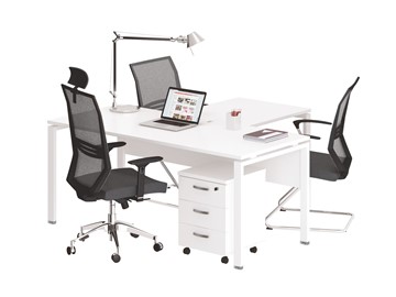 Комплект офисной мебели А4 (металлокаркас UNO) белый премиум / металлокаркас белый в Орске - предосмотр