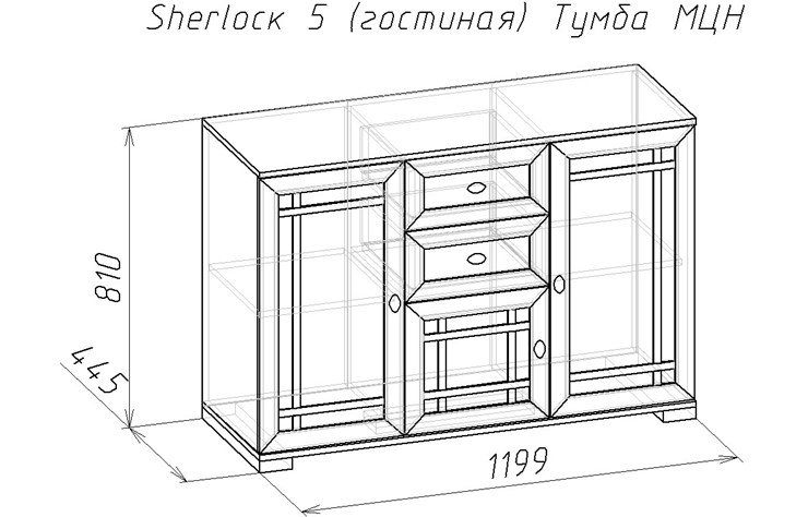 Тумба Sherlock 5 МЦН, Орех шоколадный в Бузулуке - изображение 2
