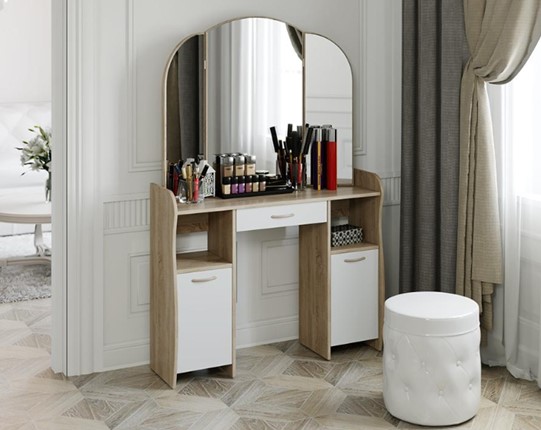 Стол туалетный София Т2, цвет Дуб сонома/Белый в Бузулуке - изображение