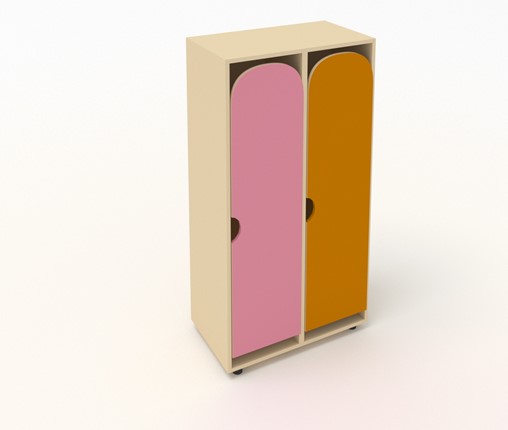 Детский шкаф ШГ2 Беж+Оранжевый+Розовый в Орске - изображение