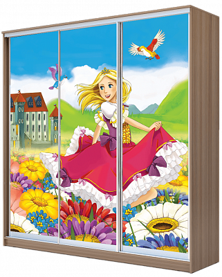 Детский шкаф  ХИТ 24-20-777-11, Принцесса, Вариант №1, шимо темный в Бузулуке - изображение
