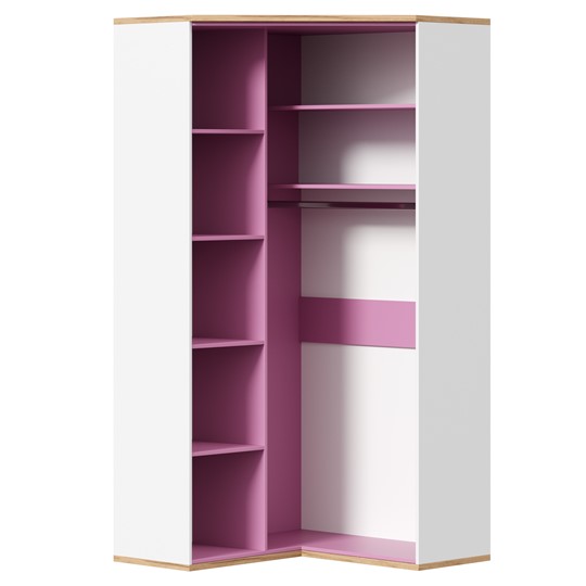 Детский угловой шкаф Урбан 528.060, белый/розовый в Бузулуке - изображение 3