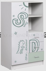 Детский распашной шкаф Алфавит (мята) Комбинированый в Орске