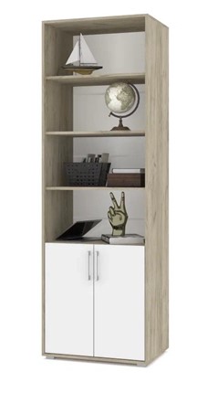 Распашной шкаф О21, Серый дуб - Белый в Бузулуке - изображение