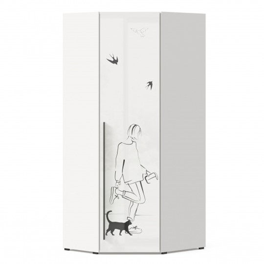 Угловой шкаф Джоли 45 ЛД 535.030, Серый шелк в Бузулуке - изображение 2