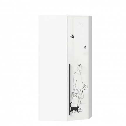 Угловой шкаф Джоли 45 ЛД 535.030, Серый шелк в Бузулуке - изображение