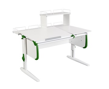 Детский стол-трансформер 1/75-40 (СУТ.25) + Polka_z 1/600 + Polka_zz 1/600 белый/белый/Зеленый в Бузулуке