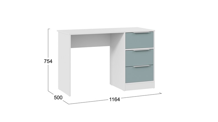 Стол письменный Марли Тип 1 (Белый/Серо-голубой) в Бузулуке - изображение 4