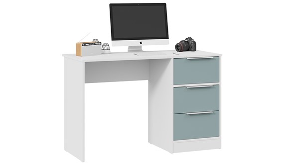 Стол письменный Марли Тип 1 (Белый/Серо-голубой) в Бузулуке - изображение