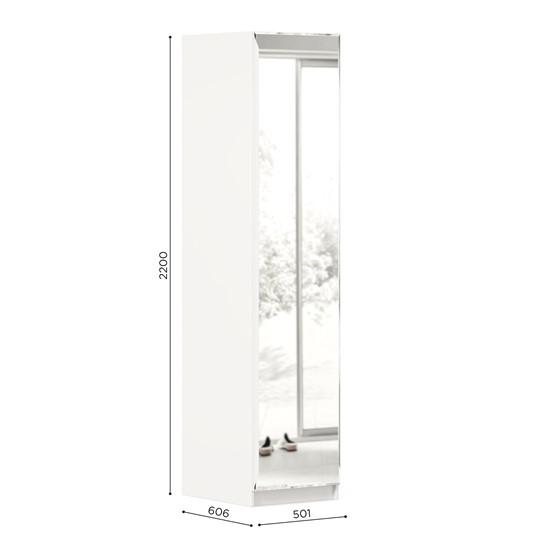 Шкаф 1-створчатый Айла с зеркалом ЛД 688.140.000, Белый, исполнение 1 в Бузулуке - изображение 3