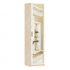 Шкаф 1-дверный Александрия с зеркалом ЛД 625.042, Рустика/Кожа Ленто в Орске