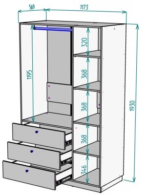 Шкаф трехдверный Arvid H253 (ДСС) в Бузулуке - изображение 1