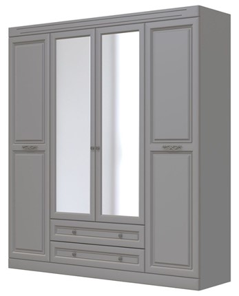 Шкаф четырехдверный в спальню Олимп ШР-4 (антрацит) 2 зеркала в Бузулуке - изображение