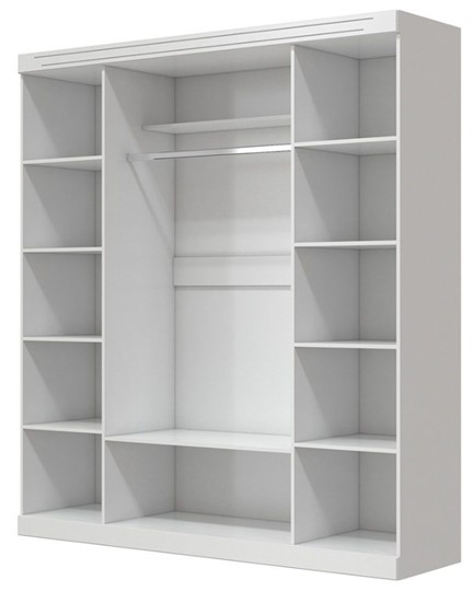 Шкаф четырехдверный в спальню Олимп ШР-4 (Белый) 2 зеркала в Бузулуке - изображение 1