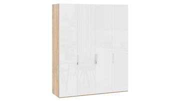 Шкаф для одежды Эмбер СМ-348.07.011 (Яблоня Беллуно/Белый глянец) в Бузулуке