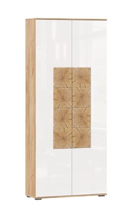 Шкаф двухстворчатый Фиджи с декоративными накладками 659.310, Дуб Золотой/Белый в Бузулуке - изображение