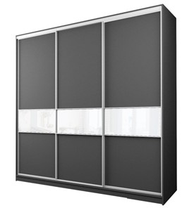 Шкаф 3-х дверный MAX МШ-27-6-24-999, Профиль Белый/Цвет Графит/с белой пленкой Oracal в Бузулуке