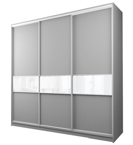 Шкаф 3-х створчатый MAX МШ-27-6-24/2-999, Профиль Белый/Цвет Серый/с белой пленкой Oracal в Бузулуке