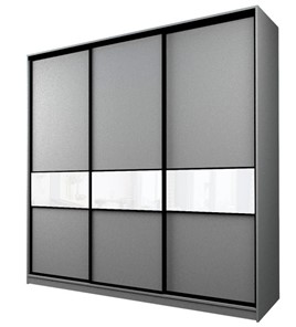 Шкаф 3-х створчатый MAX МШ-27-6-24/2-999, Профиль Черный/Цвет Серый/с белой пленкой Oracal в Бузулуке