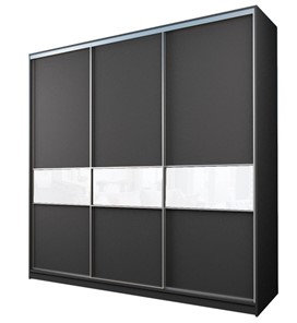 Шкаф 3-х дверный MAX МШ-27-6-27-999, Профиль Серебро/Цвет Графит/с белой пленкой Oracal в Бузулуке