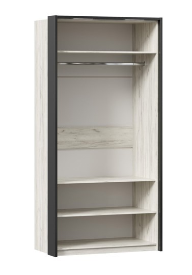 Шкаф 2х-дверный Техно с паспарту, Дуб крафт белый в Бузулуке - изображение 2