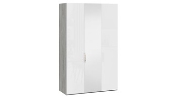 Шкаф для одежды Эмбер СМ-348.07.010 R (Дуб Гамильтон/Белый глянец) в Бузулуке