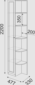 Угловой шкаф-стеллаж Беатрис М13 левый (Орех Гепланкт) в Бузулуке - предосмотр 3