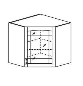 Шкаф кухонный Кантри настенный угловой со вставкой из стекла 918*600*600 мм в Бузулуке