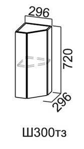 Кухонный шкаф торцевой закрытый Модус, Ш300тз/720, галифакс в Орске - предосмотр