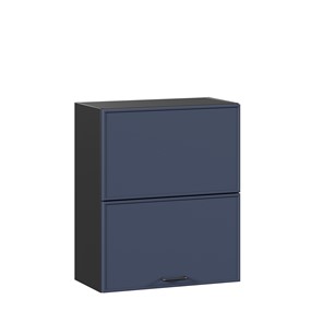 Навесной горизонтальный шкаф 600 комбинированный Индиго ЛД 298.970.000.167, Чёрный/Тёмно-синий в Орске