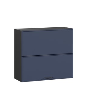 Настенный горизонтальный шкаф 800 Индиго ЛД 298.980.000.168, Чёрный/Тёмно-синий в Орске
