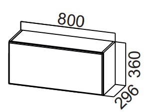 Навесной кухонный шкаф Стайл, ШГ800/360 горизонтальный, МДФ в Орске
