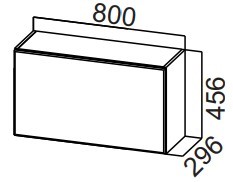 Кухонный навесной шкаф Стайл, ШГ800/456 горизонтальный, МДФ в Орске